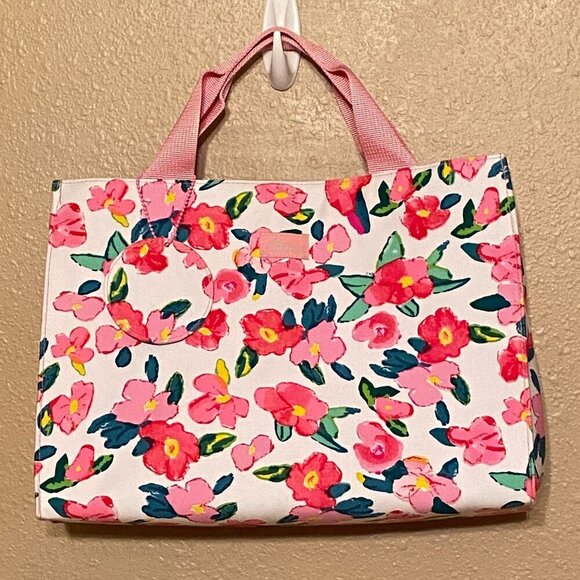 DONE Floral Tote Bag 100% cotton outside/Nylon inside Zipper Pocket - Picture 1 of 9
